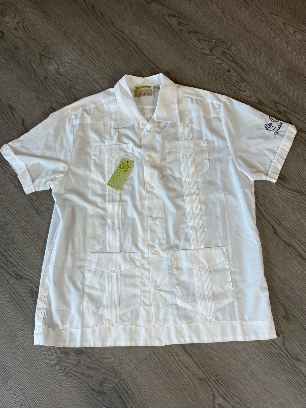 Cubavera Men's White Short-Sleeve Cayman Cookout Button-Down Shirt